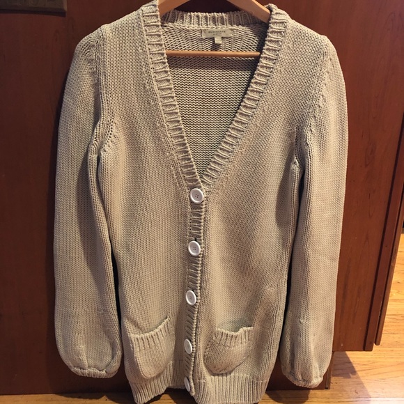 Burberry Bell Sleeve Khaki Cotton Cardigan Sweater - All Year Wear! - Picture 6 of 8